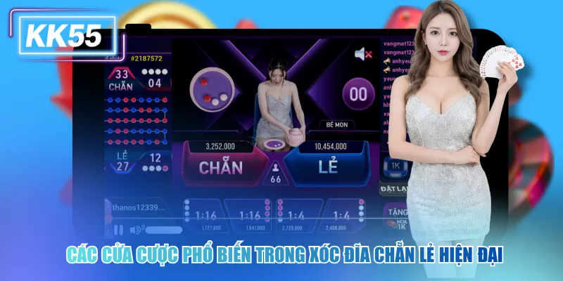 Các cửa cược phổ biến trong xóc đĩa chẵn lẻ kk55 hiện đại